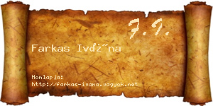 Farkas Ivána névjegykártya